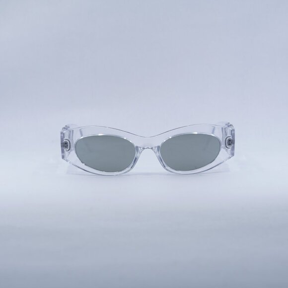 Versace VE4480U 148/30 Sunglasses Crystal Oval Frame, Green with Silver Lenses main image 7
